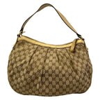 Gucci Shoulder Bag Sukey Beige Dark Brown Gold Leather — view 3