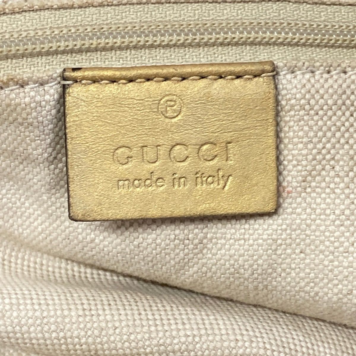 Gucci Shoulder Bag Sukey Beige Dark Brown Gold Leather — view 8