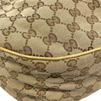 Gucci Shoulder Bag Sukey Beige Dark Brown Gold Leather — view 6