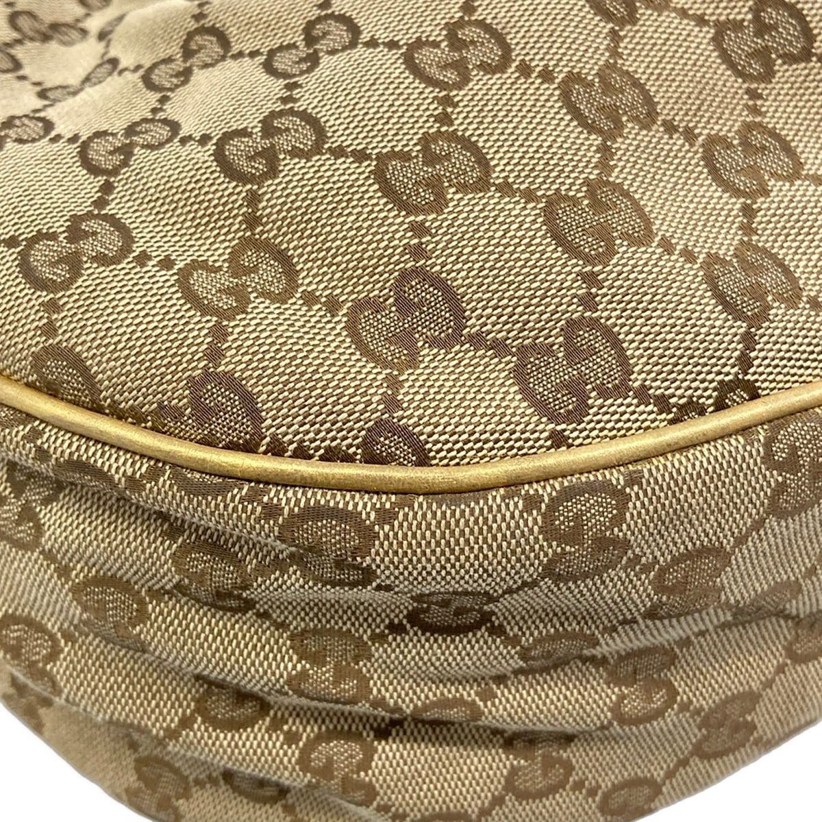 Gucci Shoulder Bag Sukey Beige Dark Brown Gold Leather — view 6