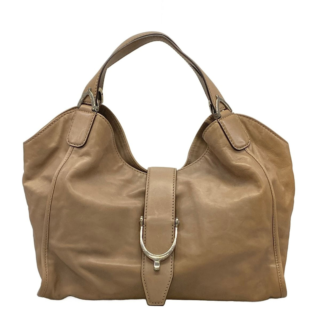 Gucci Tote Bag Stirrup Gray Leather
