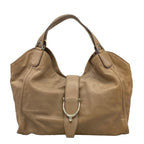 Gucci Tote Bag Stirrup Gray Leather