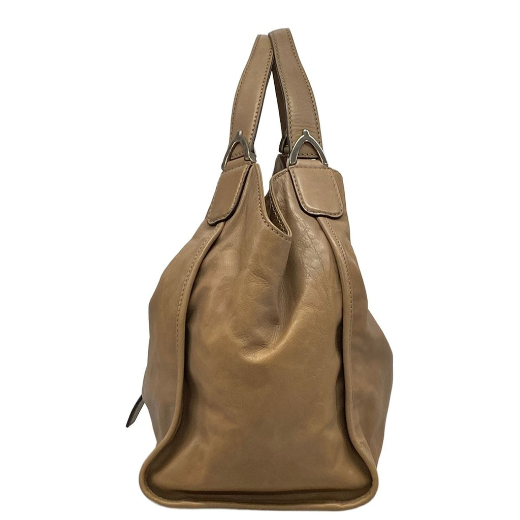 Gucci Tote Bag Stirrup Gray Leather — view 4
