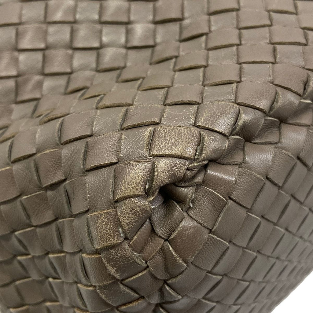 Bottega Veneta Handbag Intrecciato Gray Ivory Leather — view 6