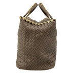 Bottega Veneta Handbag Intrecciato Gray Ivory Leather — view 4