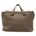 Bottega Veneta Handbag Intrecciato Gray Ivory Leather — view 3