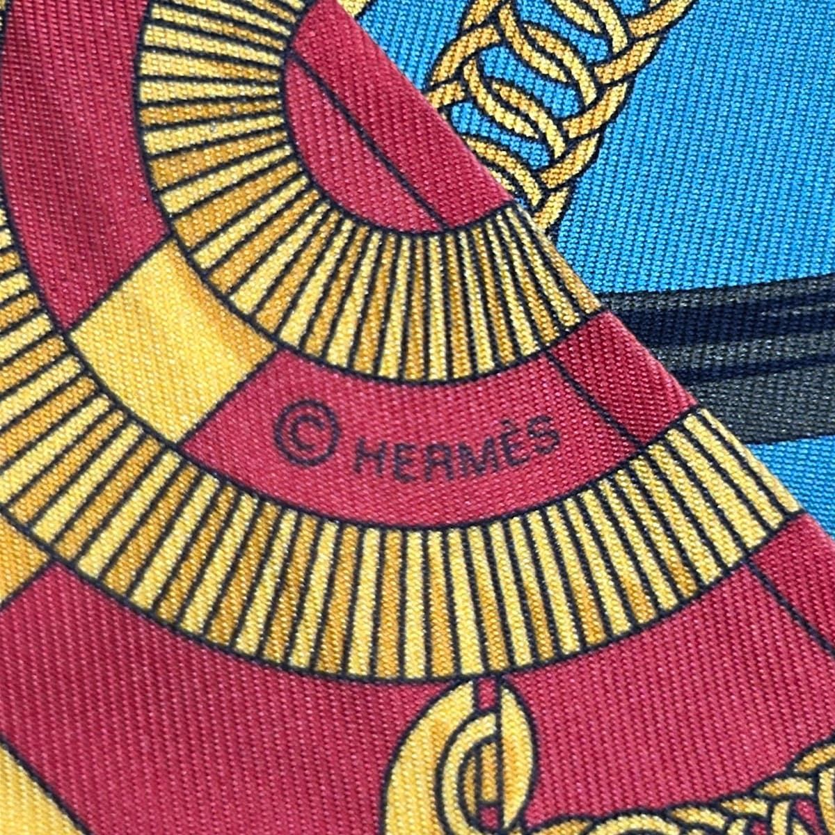 Hermes Scarf Twilly Orange Yellow Multi Ribbon — view 2