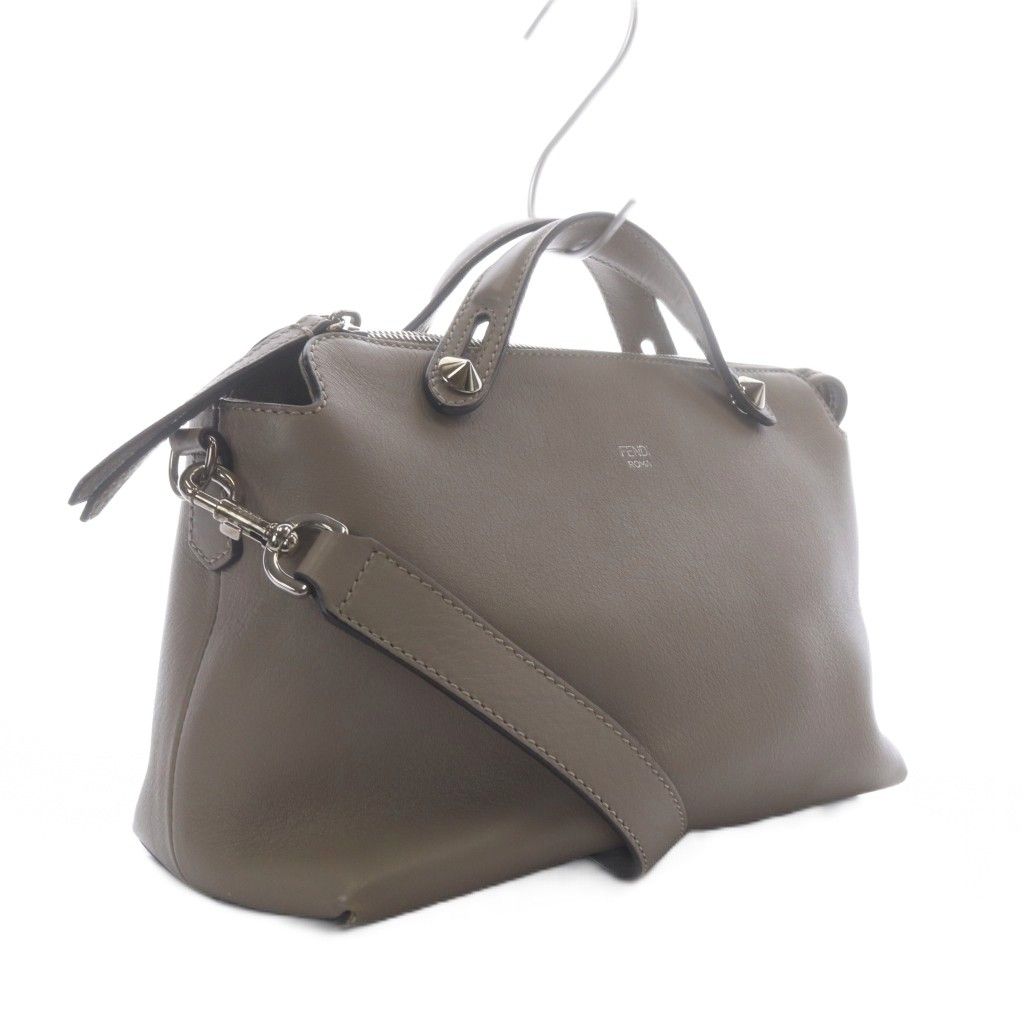 Fendi by the Way Medium 2-Way Shoulder Bag Leather Greige — view 4