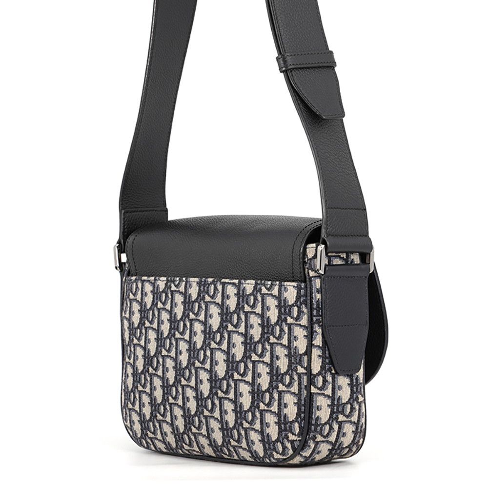Dior Shoulder Bag Oblique Mini Saddle Black Trotter — view 2