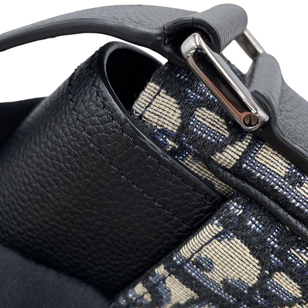 Dior Shoulder Bag Oblique Mini Saddle Black Trotter — view 7