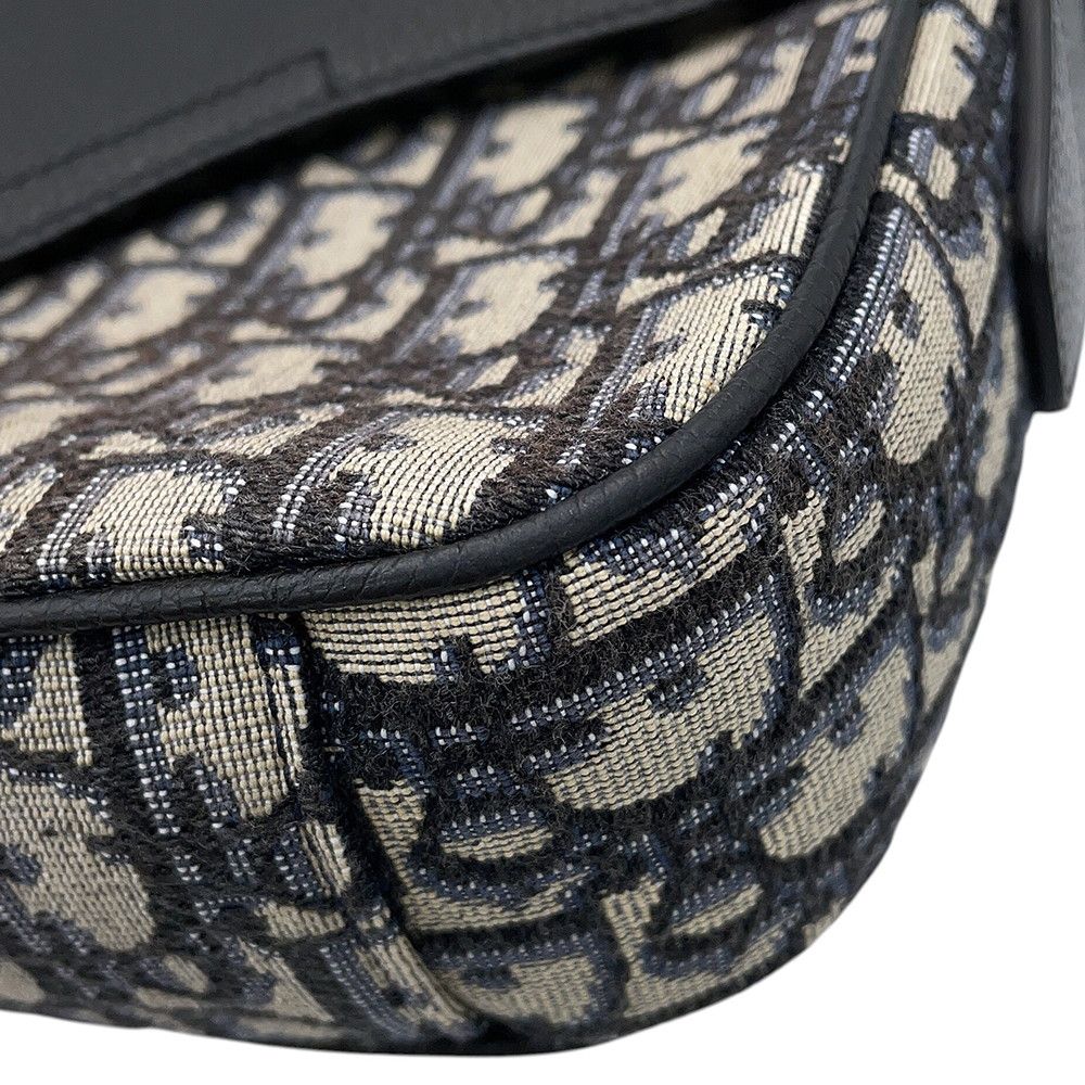 Dior Shoulder Bag Oblique Mini Saddle Black Trotter — view 6