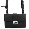 Fendi Shoulder Bag Selleria Baguette Slim Clutch Pouch Black
