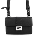 Fendi Shoulder Bag Selleria Baguette Slim Clutch Pouch Black