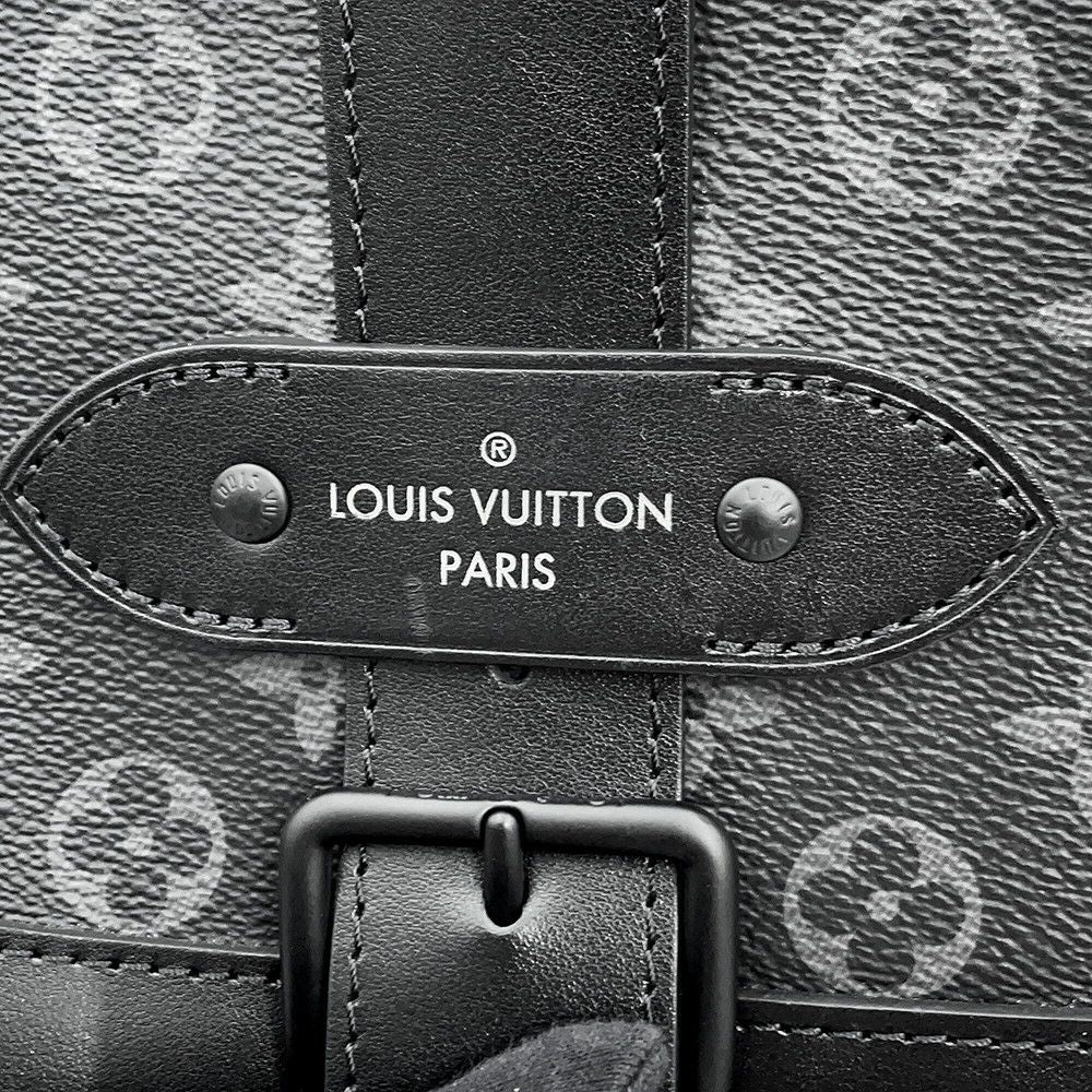 Louis Vuitton Shoulder Bag Monogram Eclipse Saumur Messenger Black — view 8