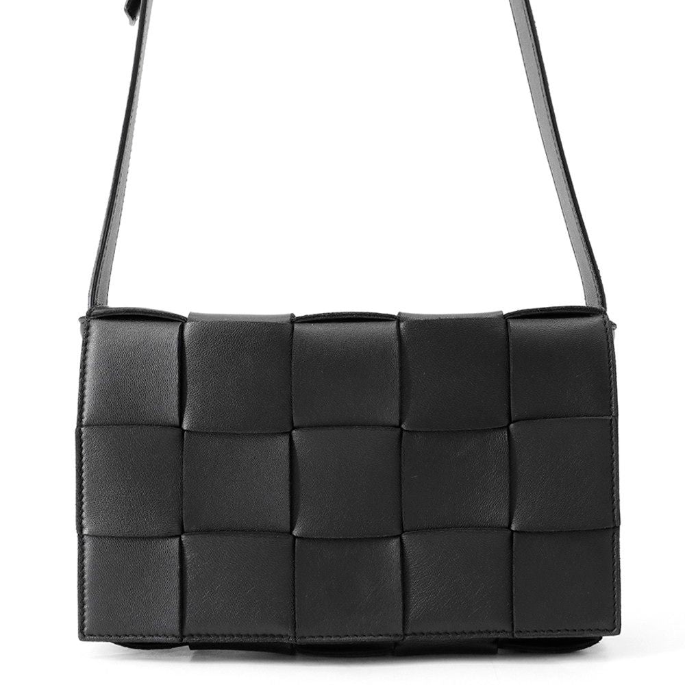 Bottega Veneta Shoulder Bag Maxi Intrecciato Small Cassette Lambskin Black