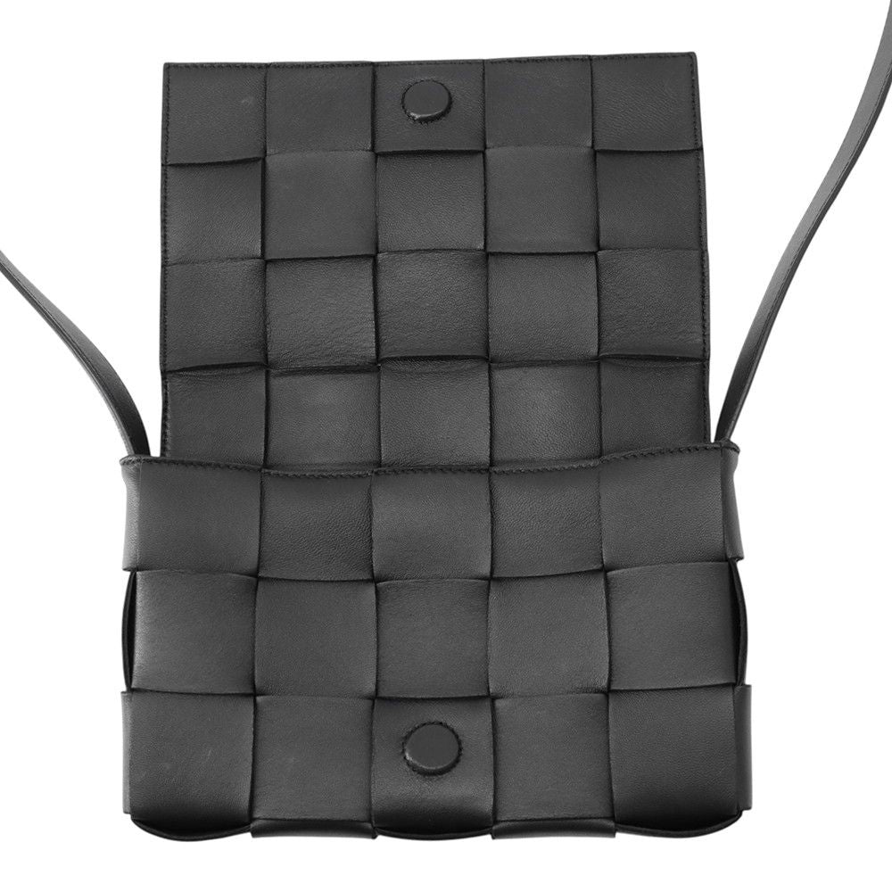 Bottega Veneta Shoulder Bag Maxi Intrecciato Small Cassette Lambskin Black — view 6