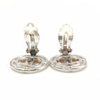 Chanel CC Logo Round Earrings Gold Silver — view 6