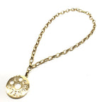 Chanel Round Logo Plate Necklace Chain Belt Gold Vintage — view 4