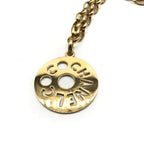 Chanel Round Logo Plate Necklace Chain Belt Gold Vintage — view 2