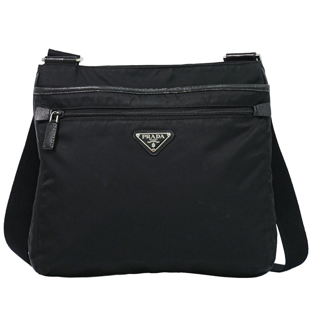 Prada Nylon Shoulder Bag Pochette Black