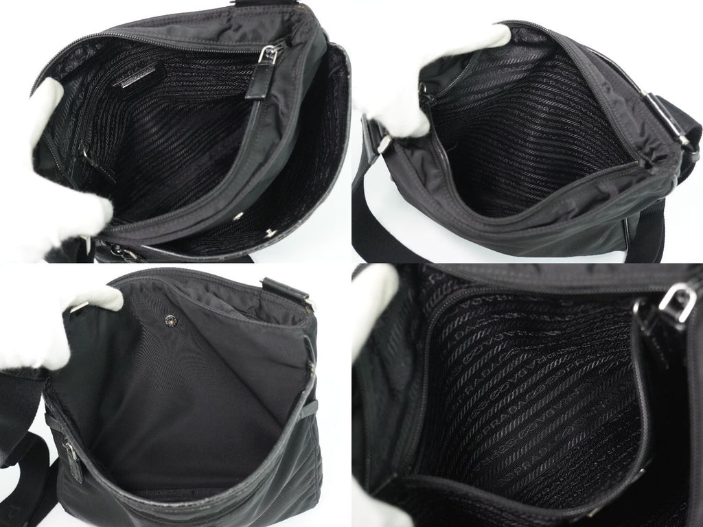 Prada Nylon Shoulder Bag Pochette Black — view 8