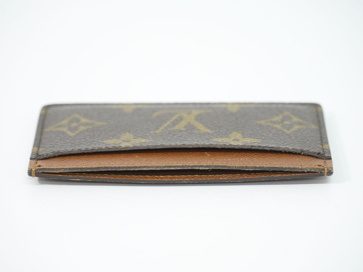 Louis Vuitton LV Porte Cartes Simple Monogram Card Case Business Brown — view 5