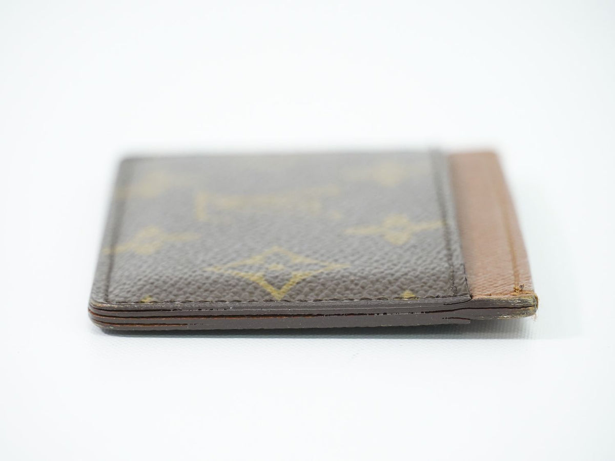 Louis Vuitton LV Porte Cartes Simple Monogram Card Case Business Brown — view 4
