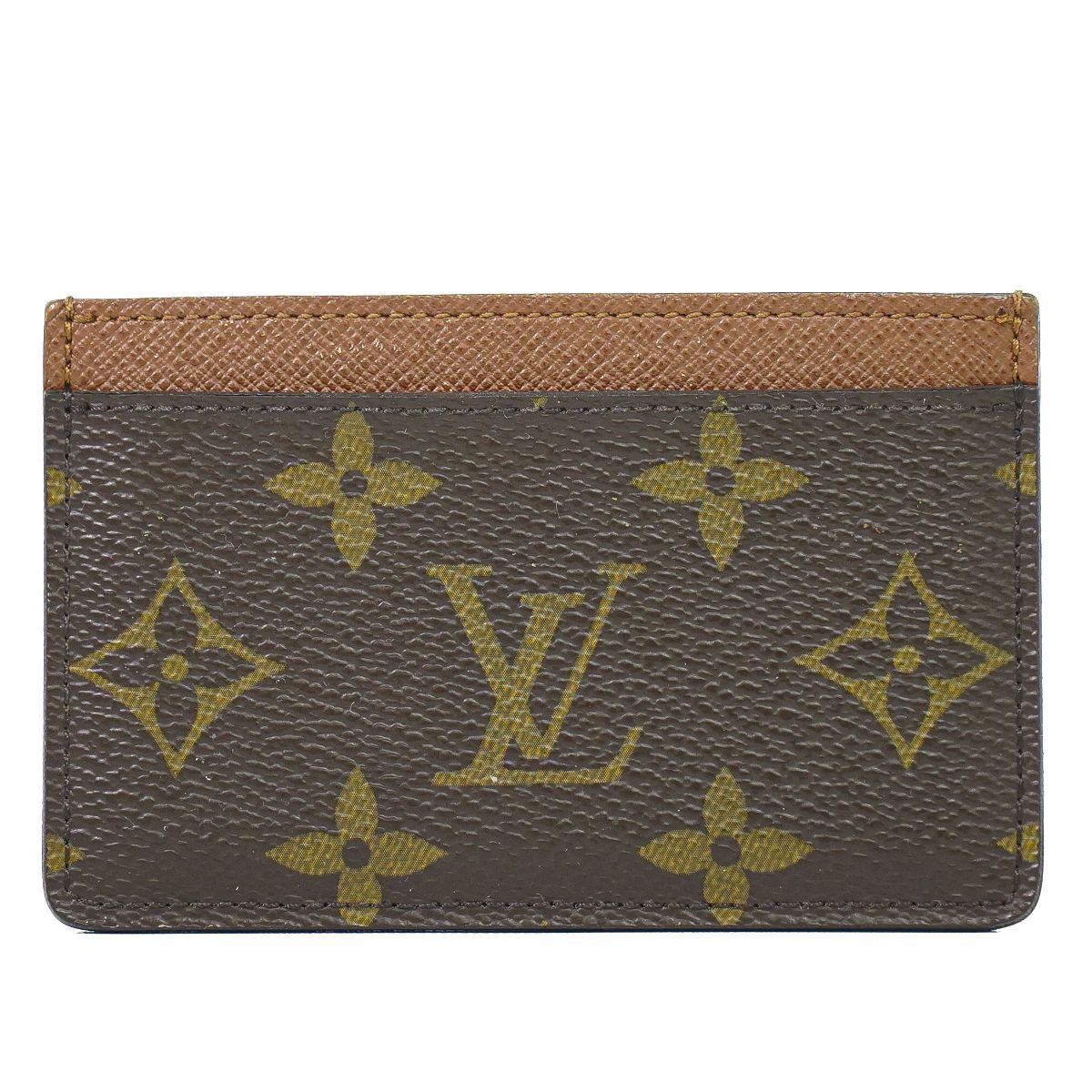 Louis Vuitton LV Porte Cartes Simple Monogram Card Case Business Brown