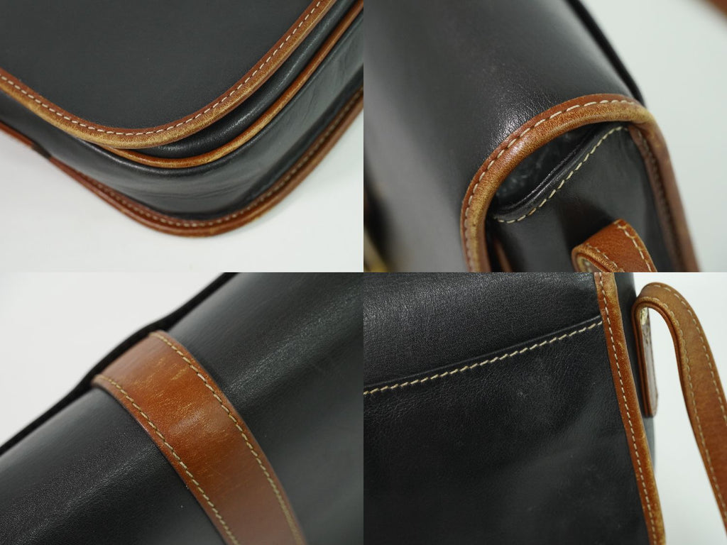Celine Leather Shoulder Bag Pochette Black — view 7