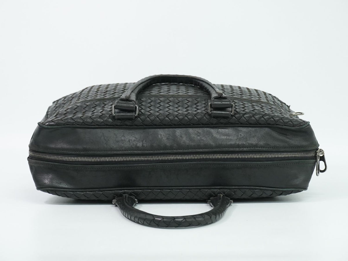 Bottega Veneta Intrecciato Business Bag Handbag Leather Black Bag — view 5