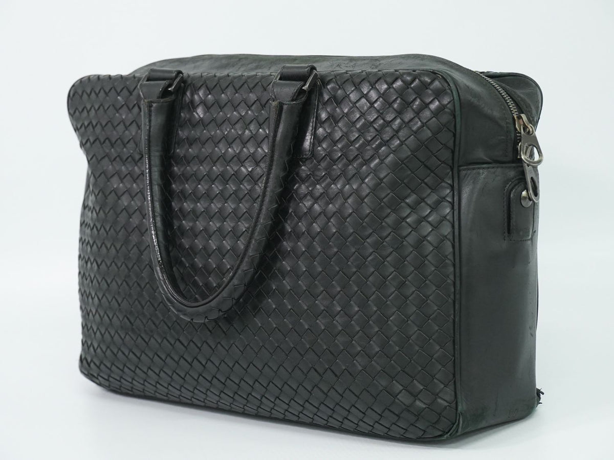 Bottega Veneta Intrecciato Business Bag Handbag Leather Black Bag — view 2