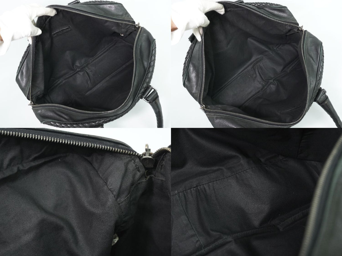Bottega Veneta Intrecciato Business Bag Handbag Leather Black Bag — view 8