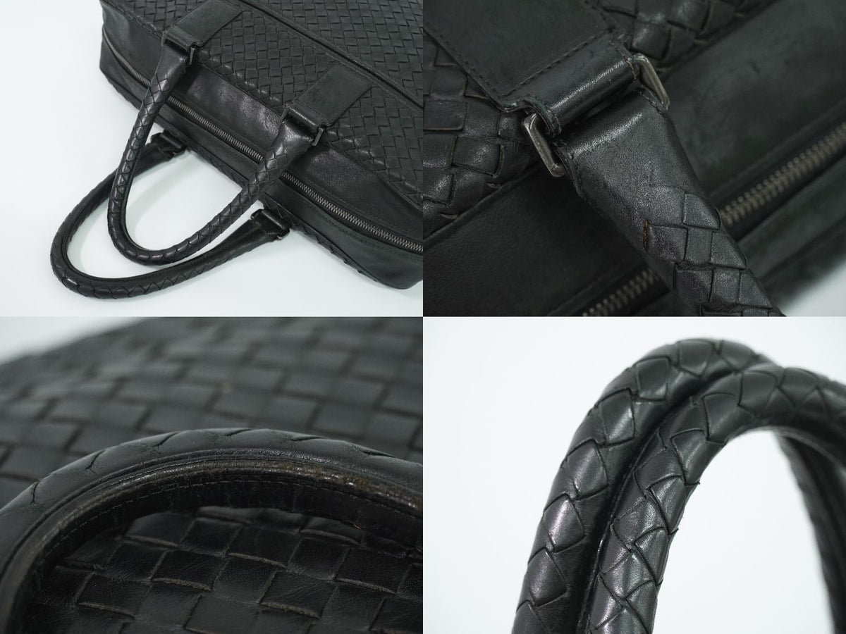 Bottega Veneta Intrecciato Business Bag Handbag Leather Black Bag — view 6