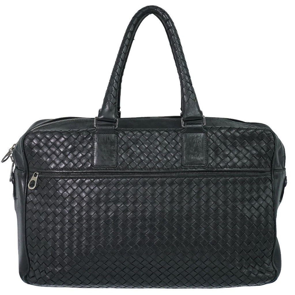 Bottega Veneta Intrecciato Business Bag Handbag Leather Black Bag