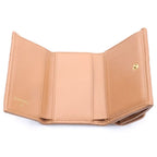 Chanel Boy Trifold Wallet Compact Coin Purse Caviar Leather Gold Pink Brown Seal — view 4