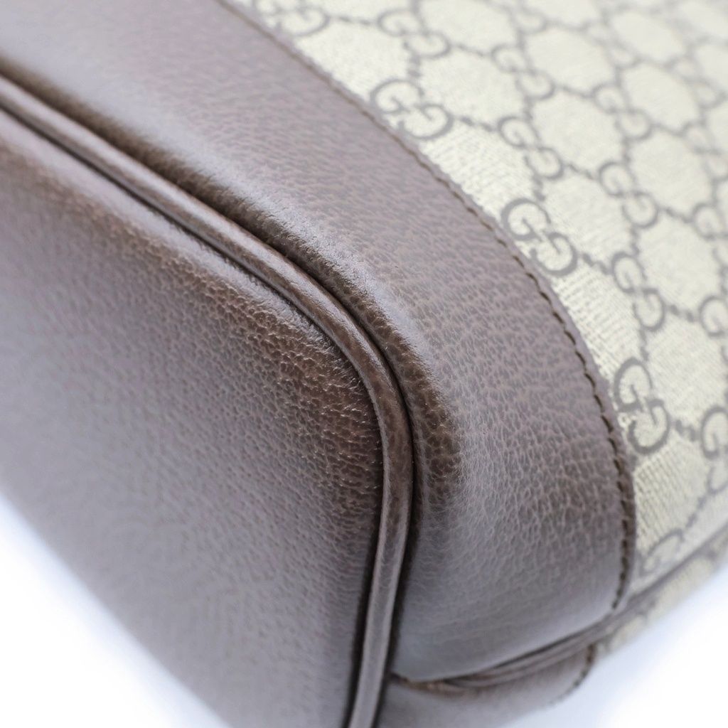 Gucci GG Supreme Ophidia Small Tote Bag Brown Leather Gold — view 5