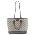 Gucci GG Supreme Ophidia Small Tote Bag Brown Leather Gold