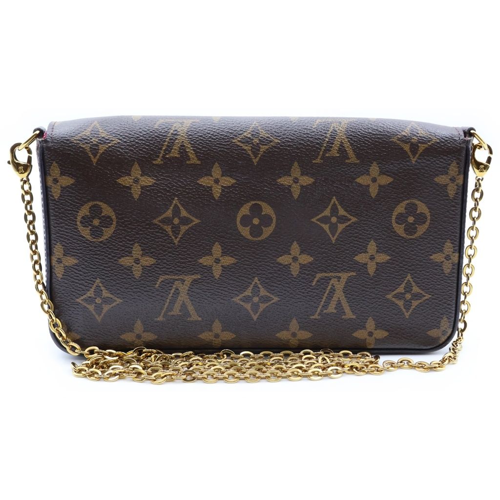 Louis Vuitton Monogram Pochette Felicie Chain Wallet on Shoulder Bag Brown — view 2