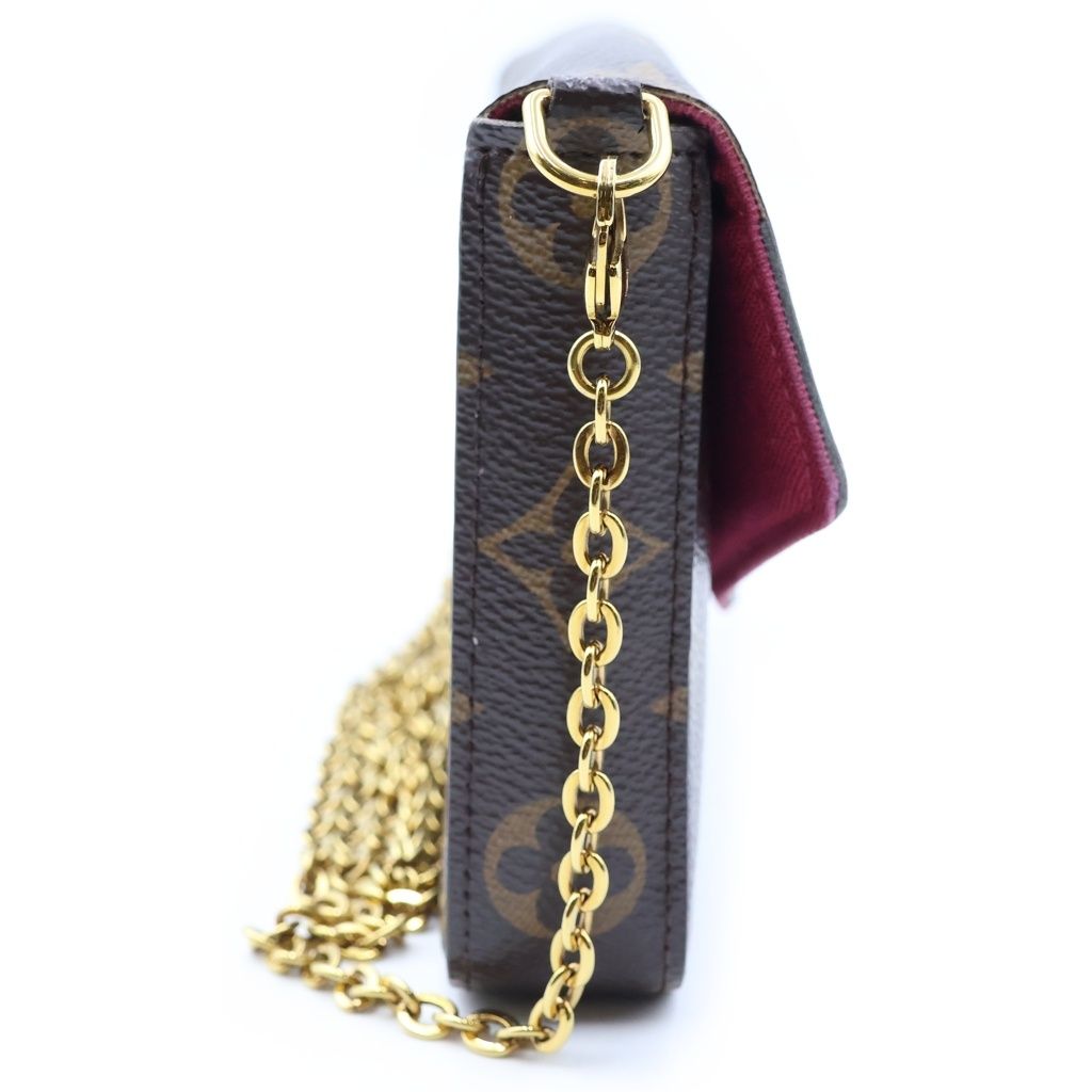 Louis Vuitton Monogram Pochette Felicie Chain Wallet on Shoulder Bag Brown — view 3