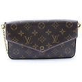 Louis Vuitton Monogram Pochette Felicie Chain Wallet on Shoulder Bag Brown