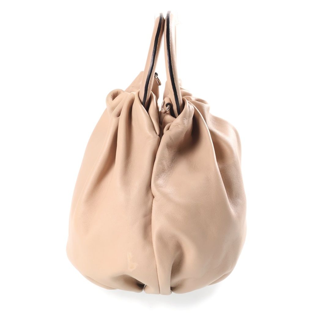 Loewe Bounce Anagram 2-Way Shoulder Bag Beige Leather Silver — view 3