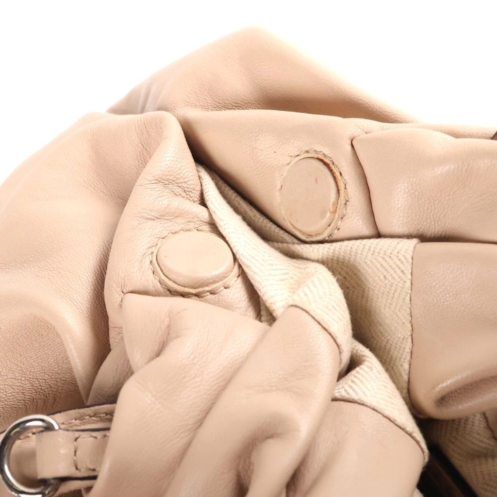 Loewe Bounce Anagram 2-Way Shoulder Bag Beige Leather Silver — view 7