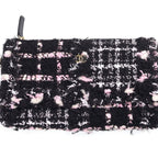 Chanel 22 2-Way Tote Chain Shoulder Bag Black Pink Leather Tweed Plate Silver — view 7