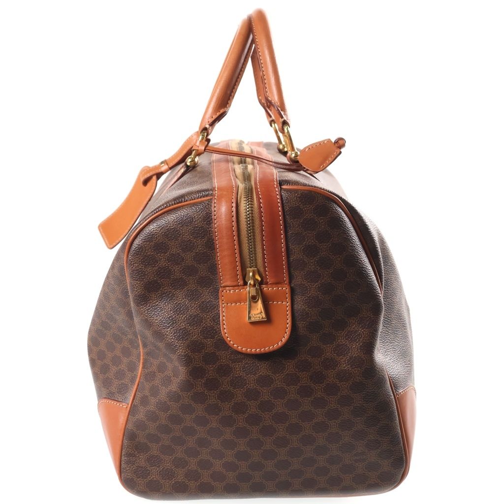 Celine Macadam Boston Bag Brown Leather Gold — view 3