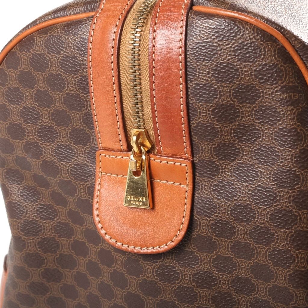 Celine Macadam Boston Bag Brown Leather Gold — view 7