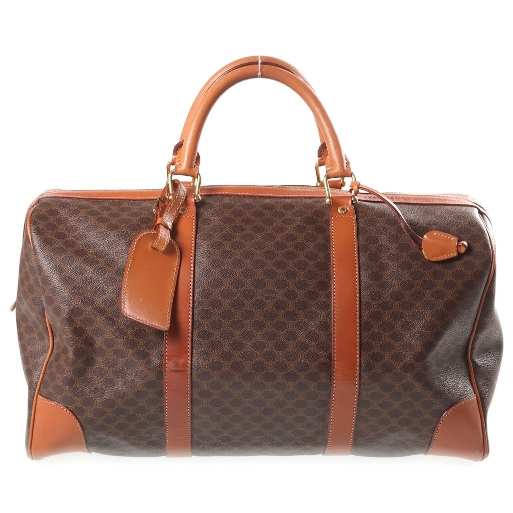 Celine Macadam Boston Bag Brown Leather Gold — view 2