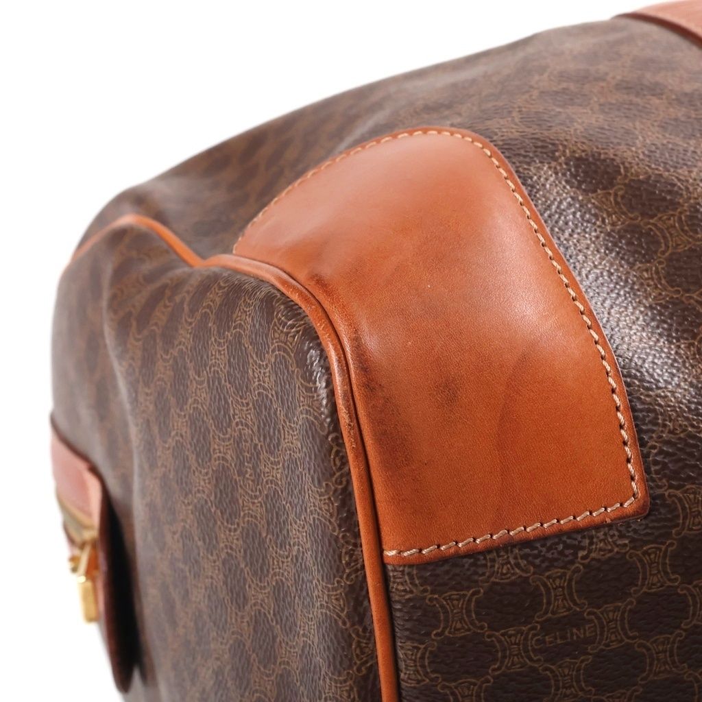 Celine Macadam Boston Bag Brown Leather Gold — view 5