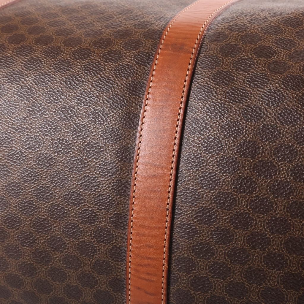 Celine Macadam Boston Bag Brown Leather Gold — view 6