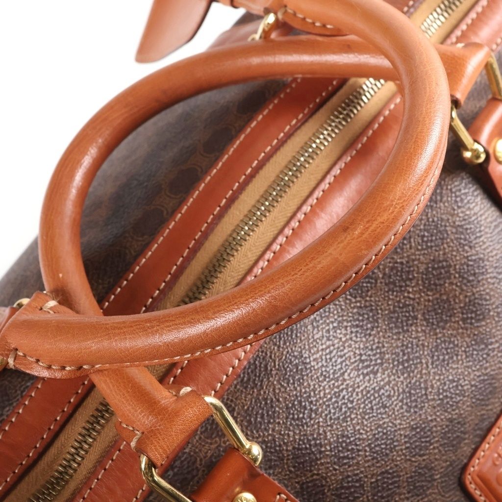 Celine Macadam Boston Bag Brown Leather Gold — view 8