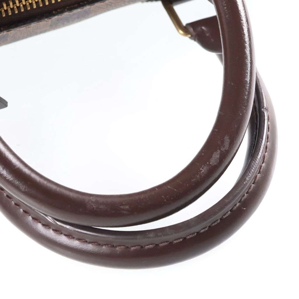 Louis Vuitton Damier Speedy 25 Boston Bag Brown Leather Gold — view 7